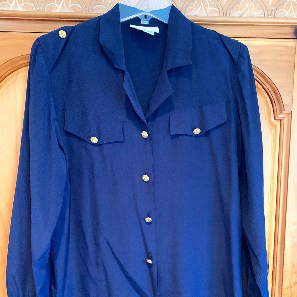 100% SILK NAUTICAL BLOUSE